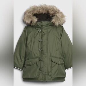 GAP Toddler ColdControl Ultra Max Hooded Jacket Parka Green Size 3T EUC